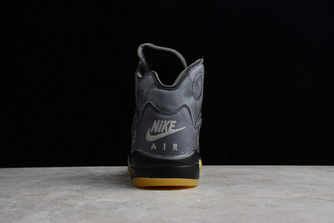 Air Jordan 5 Retro O-W Black/Muslin-Fire Red CT8480-001 - Image 3