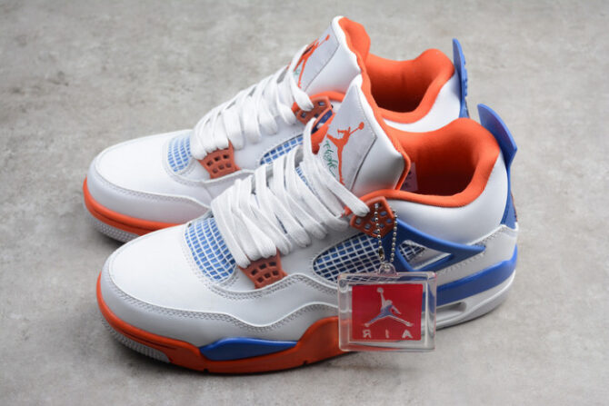 Air Jordan 4 Retro OG White Blue Orange 308497-171 - Image 7