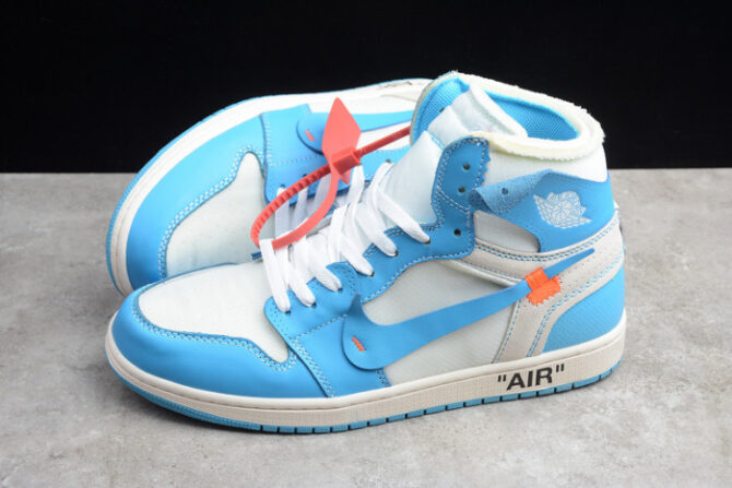 O-W x Air Jordan 1 UNC Release Date AQ0818-148 - Image 6