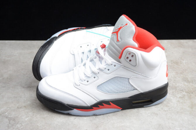 Air Jordan 5 Retro Fire Red Silver Tongue (2020) DA1911-102 - Image 3