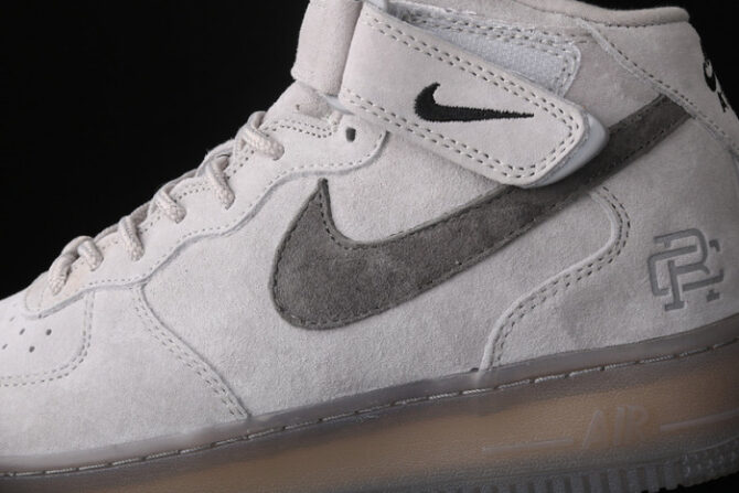 Reigning Champ x Nike Air Force 1 Mid '07 Light Grey/Black 807618-208 - Image 5