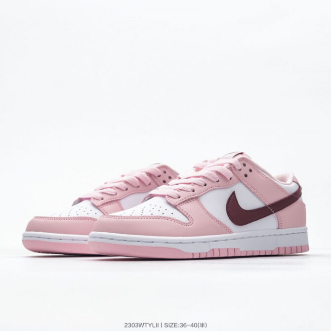 Nike Dunk Low Pink Foam Red White (GS) CW1590-601 - Image 3