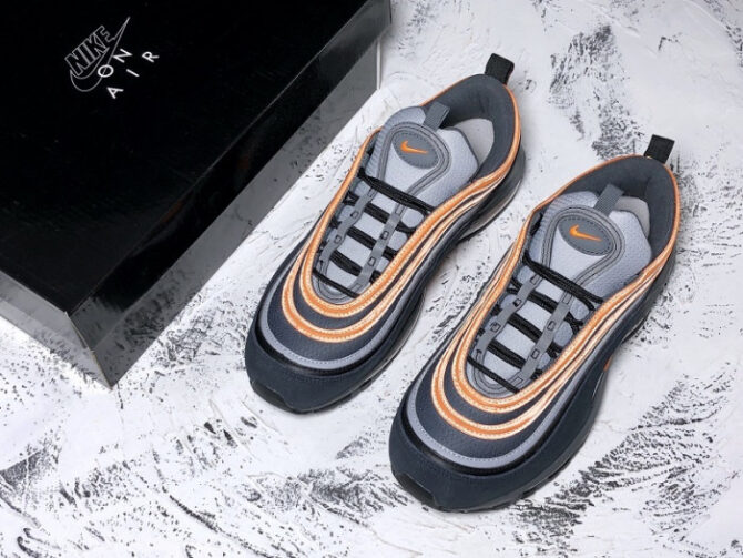 Nike Air Max 97 Wolf Grey/Total Orange-Black 921522-013 - Image 2