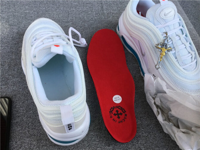 MSCHF x INRI x Nike Air Max 97 'Jesus Shoes' Custom White Blue 921826-101JSUS. - Image 3