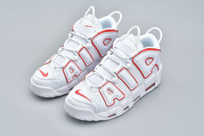 Air More Uptempo White Varsity Red Outline 921948-102 - Image 6