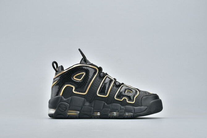 NIKE AIR MORE UPTEMPO “FRANCE” BLACK/METALLIC GOLD AV3810-001 - Image 5